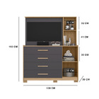 Cômoda Nina Com Espelho Tv 43 2 Portas 4 Gavetas Nature Titan