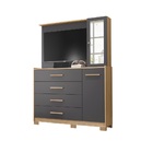 Cômoda Nina Com Espelho Tv 43 2 Portas 4 Gavetas Nature Titan