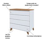 Cômoda Ninho 4 Gavetas, 100 Cm Tampo Madeira Branco/mel