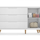 Cômoda Old Clean C/sapateira 3 Gaveta Mdf  Planet Baby Branco