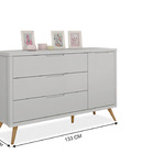 Cômoda Old Clean Com Sapateira 3 Gaveta Mdf  Planet Baby Cinza