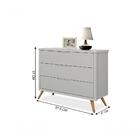 Cômoda Old Clean Plus Com 3 Gavetas Cinza/nature