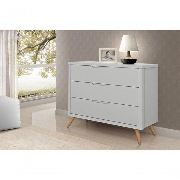 Cômoda Old Clean Plus Com 3 Gavetas Cinza/nature