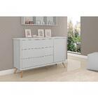 Cômoda Old Clean Plus Com 3 Gavetas E Sapateira Cinza/nature