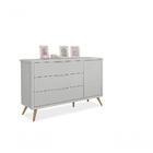 Cômoda Old Clean Plus Com 3 Gavetas E Sapateira Cinza/nature