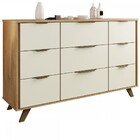 Cômoda Olímpia 9 Gavetas 100% Mdf Amendoa/off White - Europa