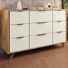Cômoda Olímpia 9 Gavetas 100% Mdf Amendoa/off White - Europa