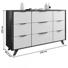 Cômoda Olímpia 9 Gavetas 100% Mdf Brauna/off White - Europa M