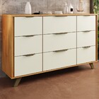 Cômoda Olímpia 9 Gavetas 100% Mdf Peroba/off White - Europa M