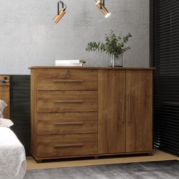 Cômoda Organizadora Com Prateleira Interna E 4 Gavetas Jade N