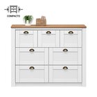 Cômoda Organizadora Compacta Buffet Madeira 7 Gavetas Bolton
