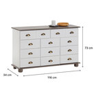 Comoda Organizadora Madeira 11 Gavetas Colmar Branco Cinza