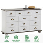 Comoda Organizadora Madeira 11 Gavetas Colmar Branco Cinza