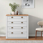 Cômoda Organizadora Madeira 4 Gavetas Bolton Branco Madeirado