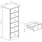 Cômoda Organizadora Madeira 6 Gavetas Rondo - Natural