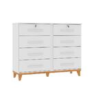 Cômoda Organizadora Para Quarto 8 Gavetas Zara - Branco - Mir