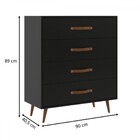 Cômoda Padua 4 Gavetas Preto - Jcarvalho