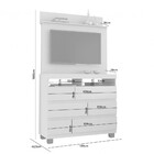 Cômoda Pampulha Com Painel Para Tv Até 43 Polegadas 3 Gavetas