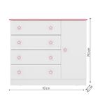 Cômoda Para Bebê Com Sapateira Branco E Rosa 2561