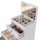 Comoda Para Maquiagem 3 Gavetas Banqueta E Espelho Branco Sho