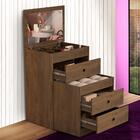 Comoda Para Maquiagem 3 Gavetas Banqueta E Espelho Castanho S
