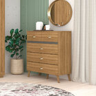 Cômoda Para Quarto 05 Gavetas Milão Nature - Pallazio