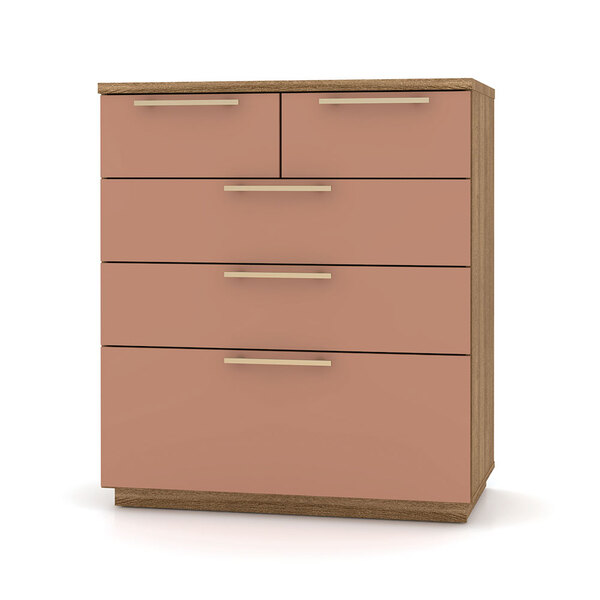 Cômoda Para Quarto 05 Gavetas Sevilha Nature/camarim - Pallaz