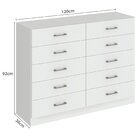 Cômoda Para Quarto 10 Gavetas Caribe Branco