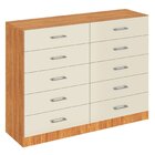 Cômoda Para Quarto 10 Gavetas Caribe Cinamomo/off White