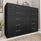 Cômoda Para Quarto 10 Gavetas Caribe Preto