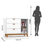 Cômoda Para Quarto 1 Porta 3 Gavetas Magia Branco