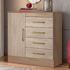 Cômoda Para Quarto 1 Porta 4 Gavetas Montevideu D02 Nogal/van