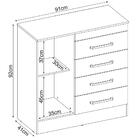 Cômoda Para Quarto 1 Porta 4 Gavetas Montevideu D02 Nogal/van