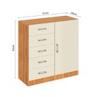 Cômoda Para Quarto 1 Porta 5 Gavetas Miami Cinamomo/off White
