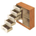 Cômoda Para Quarto 1 Porta 5 Gavetas Miami Cinamomo/off White