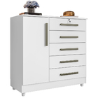 Cômoda Para Quarto 1 Porta 5 Gavetas Vitória Branco - Saga De