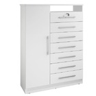 Cômoda Para Quarto 1 Porta 7 Gavetas - Safira-branco - Móveis