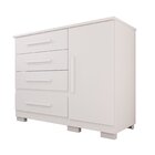 Cômoda Para Quarto 1 Portas 4 Gavetas Pérola Expresso Móveis