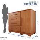 Cômoda Para Quarto 1 Portas 4 Gavetas Pérola Expresso Móveis