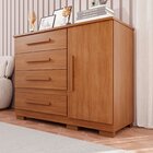 Cômoda Para Quarto 1 Portas 4 Gavetas Pérola Expresso Móveis