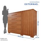 Cômoda Para Quarto 1 Portas 5 Gavetas Jaspe Expresso Móveis C
