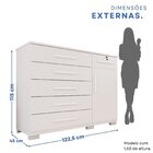 Cômoda Para Quarto 1 Portas 6 Gavetas Jade Expresso Móveis Br