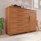 Cômoda Para Quarto 1 Portas 6 Gavetas Jade Expresso Móveis Ci