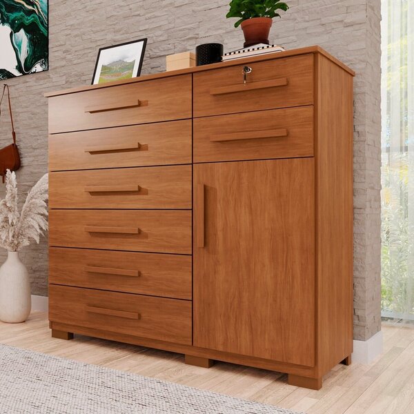 Cômoda Para Quarto 1 Portas 8 Gavetas Ônix Expresso Móveis Ci