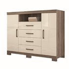 Cômoda Para Quarto 2 Portas 4 Gavetas 1 Nicho Com Pés Master