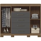 Cômoda Para Quarto 2 Portas 4 Gavetas 1 Nicho Master Com Pés