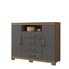 Cômoda Para Quarto 2 Portas 4 Gavetas 1 Nicho Master Com Pés