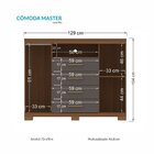 Cômoda Para Quarto 2 Portas 4 Gavetas 1 Nicho Master Com Pés