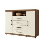 Cômoda Para Quarto 2 Portas 4 Gavetas 1 Nicho Master Com Rodí