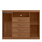 Cômoda Para Quarto 2 Portas 4 Gavetas 1 Nicho Master Jatoba